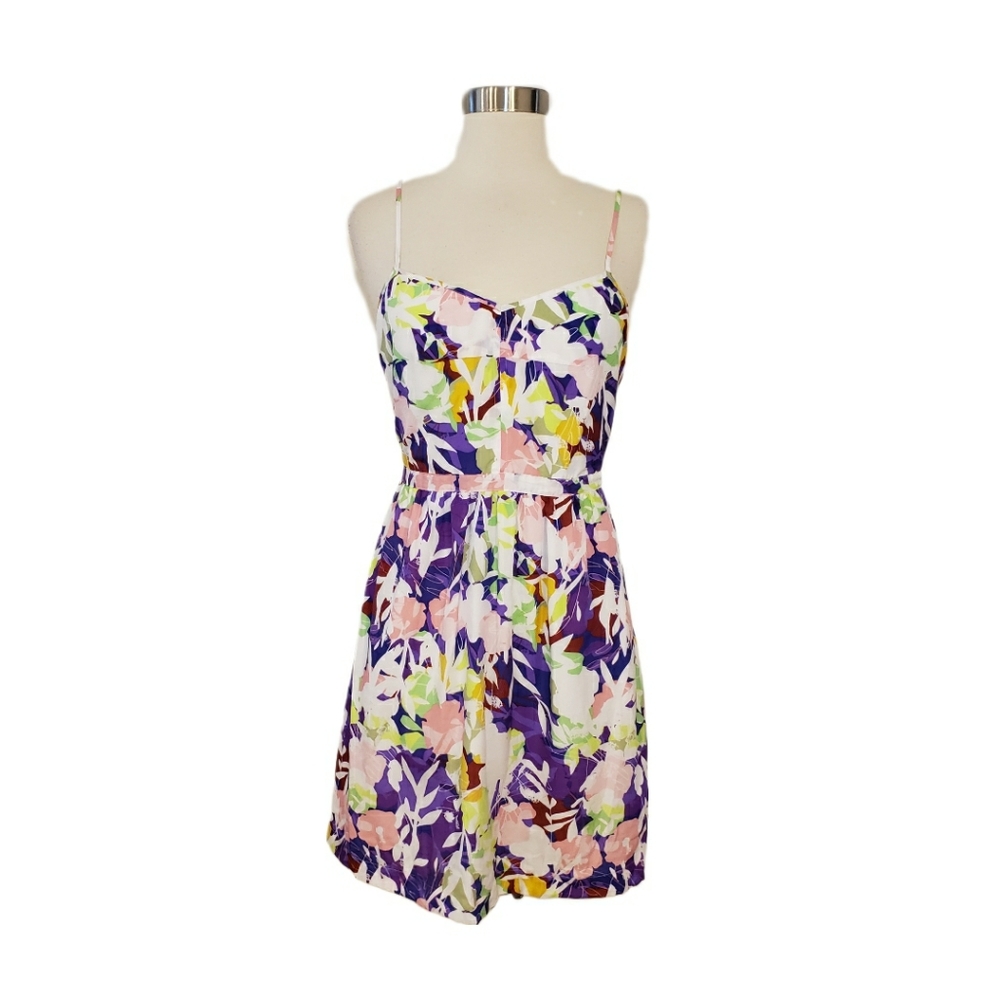 J. Crew Size 4 Bright Floral Cami Spaghetti Strap Summer Dress